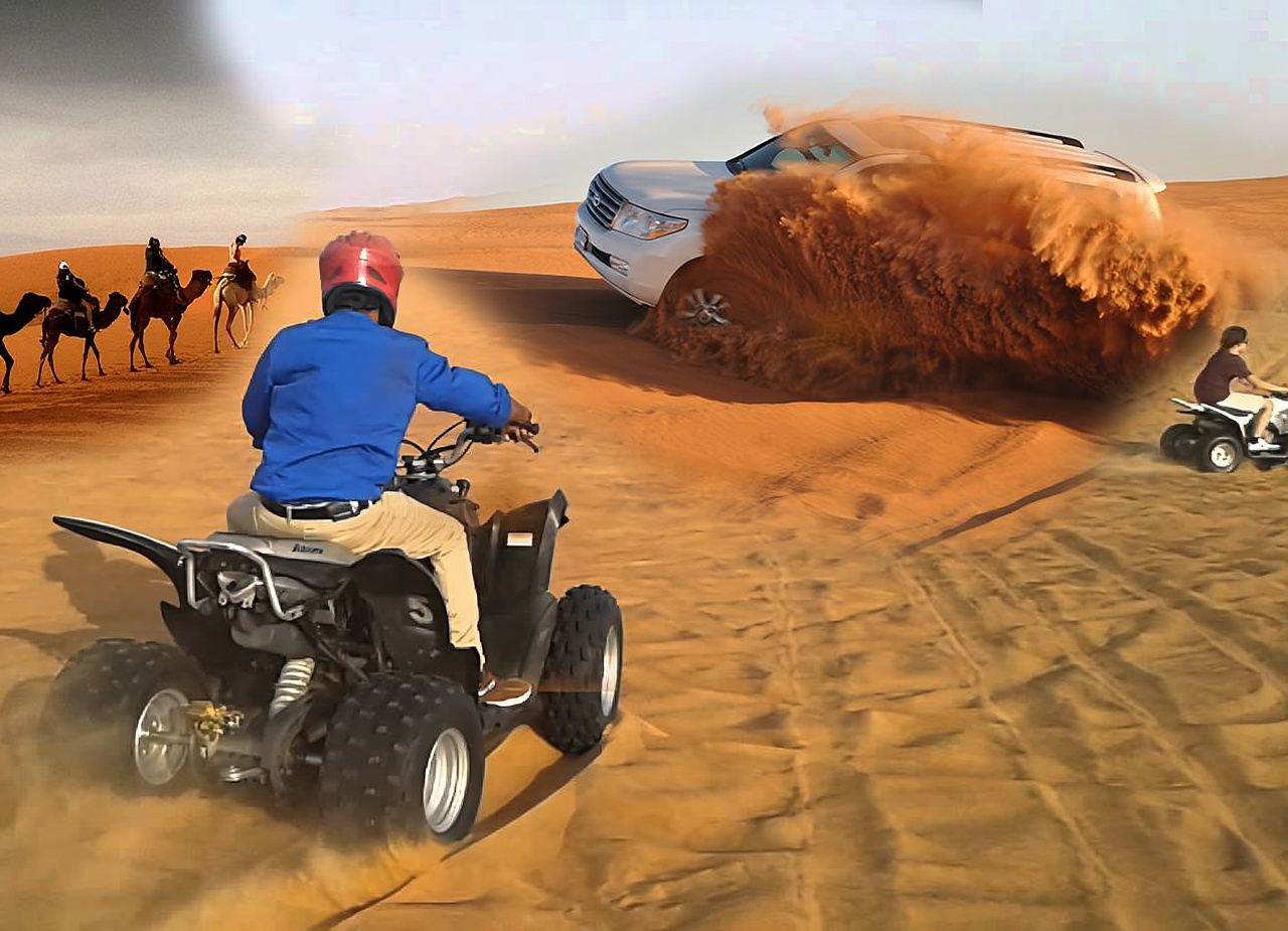 Dubai Wüstensafari mit Quad-Fahrt: Dünen-Bashing, BBQ-Abendessen & Bauchtanz + Transfers