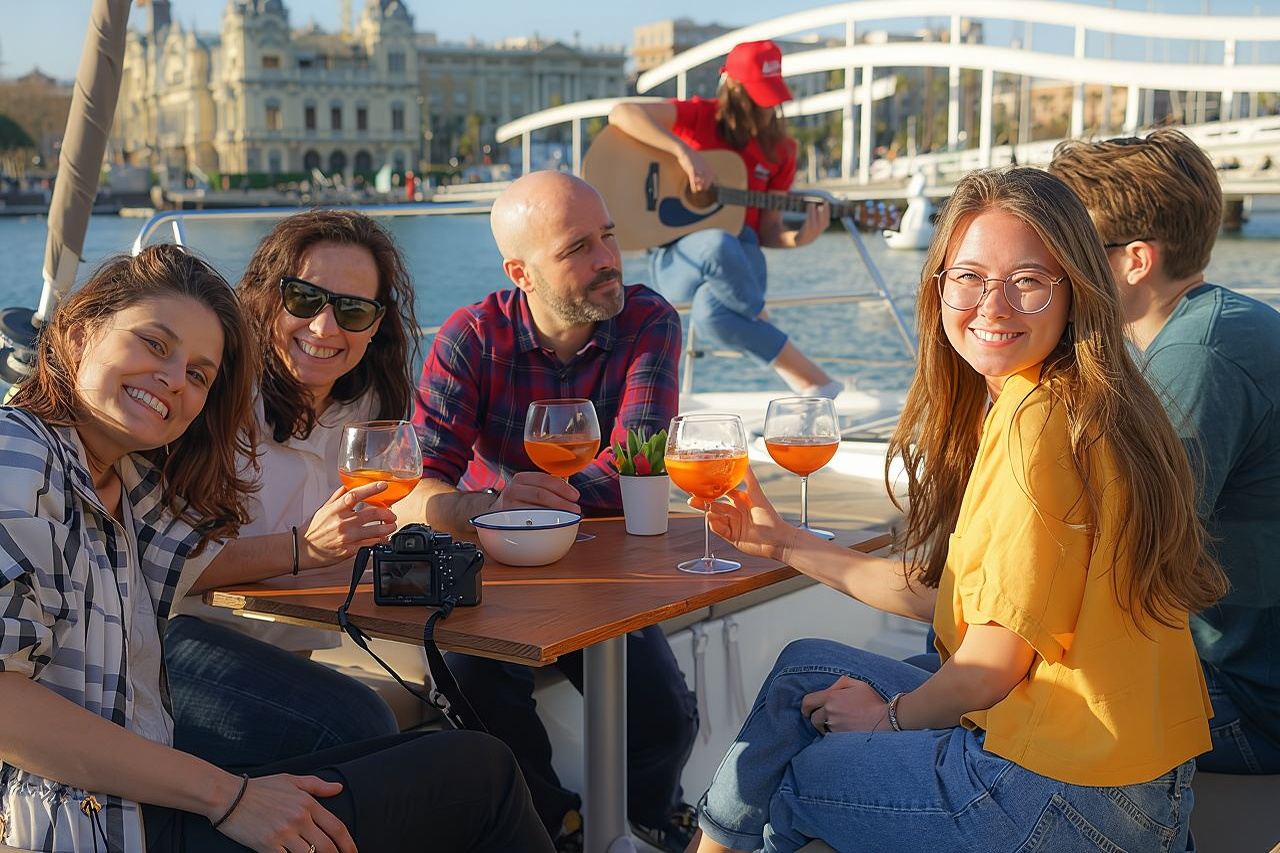 Catamarano al tramonto: piccolo gruppo, bevande, snack e cena extra