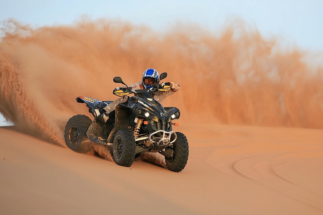 Dubai-Wüstensafari-Tour mit Quad-Bike für 60 Minuten & BBQ-Abendessen.