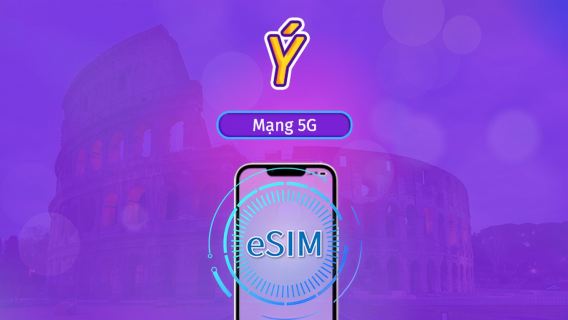 Ý | eSIM 5G/4G | Gói trọn gói | Tính phí mỗi 24 giờ | 7–30 ngày | Mã QR