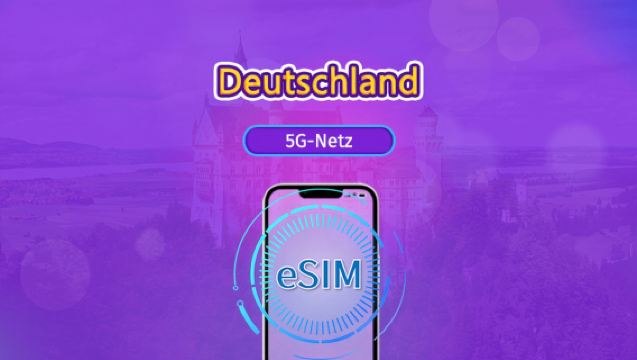 Deutschland 5G eSIM | Unterstützt TikTok, ChatGPT und andere weltweit beliebte Apps | Tagespass / Gesamt-Datenpaket | Abrechnung nach Kalendertagen | 1–30 Tage | QR-Code
