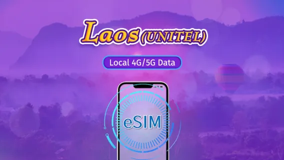 Laos | UNITEL  5G/4G eSIM | Data packages | Local Phone Number | 24H Billing | 10 days | QR code