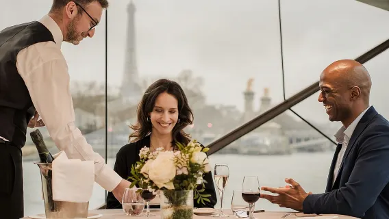 Paris Seine River Dinner Cruise with Live Music by Bateaux Mouches