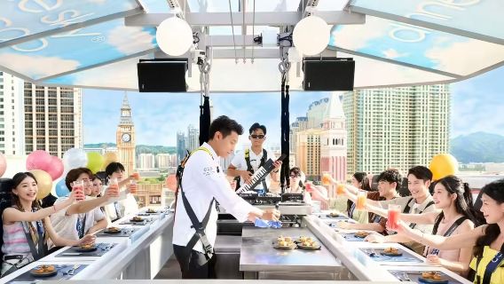 公式発券【マカオ高空浮遊展望レストラン】空中躍集 Dinner In The Sky 美食コース(ランチ/アフタヌーンティー/ディナー)