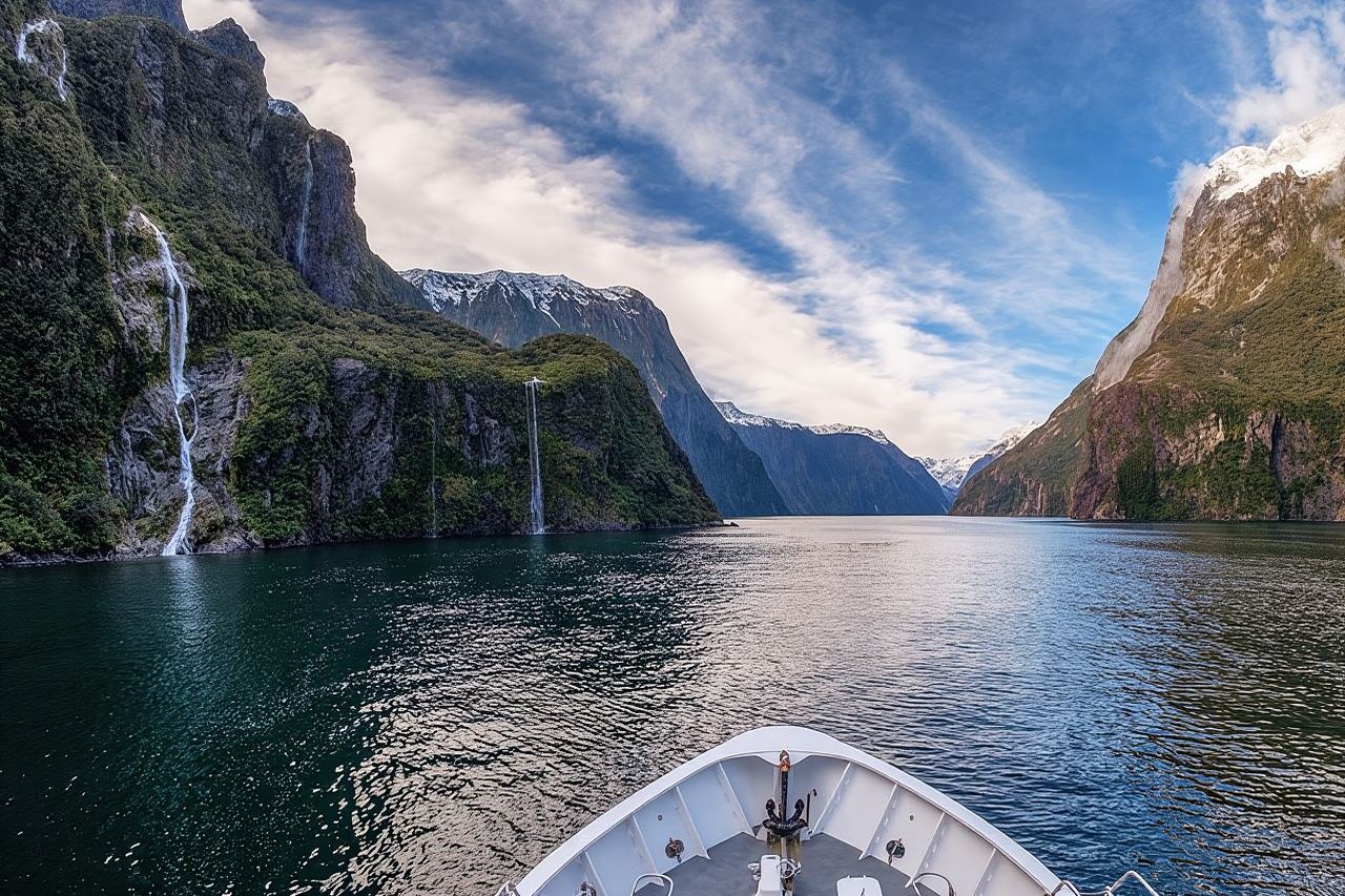 ทัวร์พรีเมียม Milford Sound ล่องเรือและอาหารกลางวันจากเทอานาอู