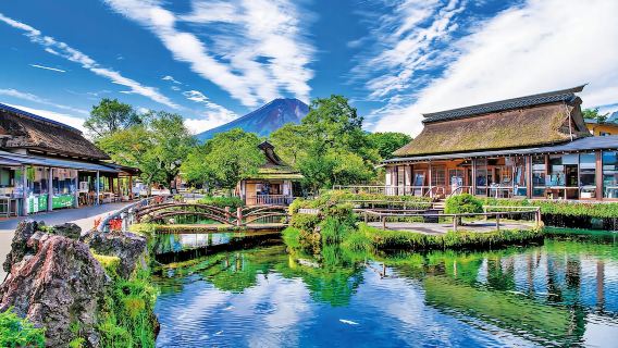 perjalanan satu hari klasik Gunung Fuji: Danau Kawaguchi (dengan mencicipi matcha gratis) + Oshino Hakkai + tempat-tempat populer yang Instagramable
