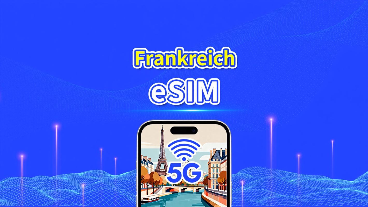 Frankreich eSIM | Highspeed-Daten | 5G/4G | Tages-/Datenpaket | 24 Stunden | 1–30 Tage | QR-Code
