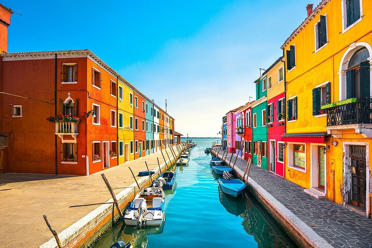 Tour guidato per piccoli gruppi alle isole di Murano e Burano in barca privata