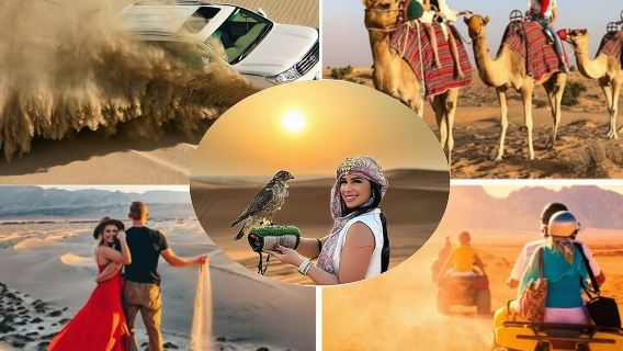 Safari Gurun Setengah Hari Doha, Dune Bashing, CamelRide & Sandboarding