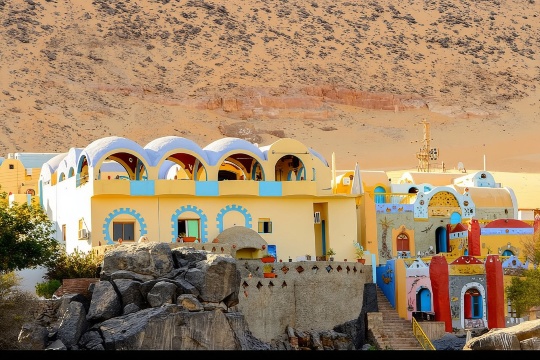 Làng Nubian bằng thuyền máy ở Aswan