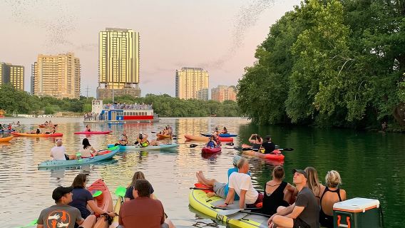 Downtown Austin Giant Paddleboard Sunset Tour with Bats