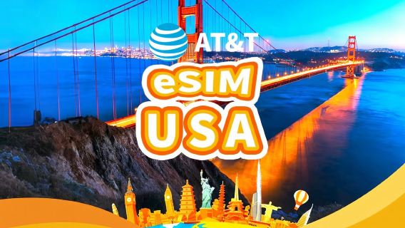 AT&T 米国 5G eSIM | 毎日 100GB | 通話+SMS | 暦日課金 | QR コード
