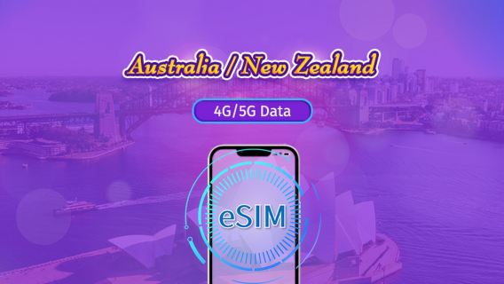 Australia/New Zealand | 5G/4G eSIM | Day Pass/Total Package | 24H Billing | 1-30 days | QR code