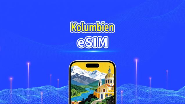Kolumbien eSIM | 4G | Tages-/Gesamt-Datenpaket | 1–30 Tage | 24-Stunden-Abrechnung | QR-Code