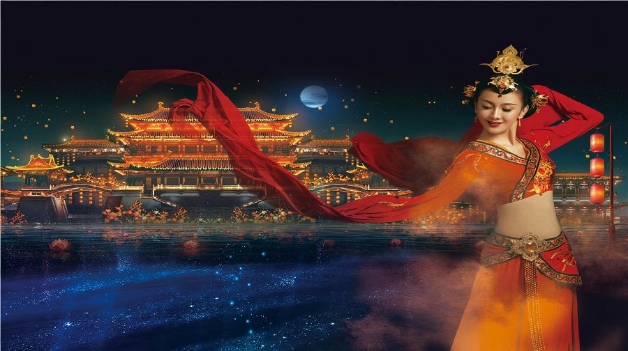 咸陽+西安千古情+鐘鼓樓廣場+城牆+大雁塔+大唐不夜城一日遊