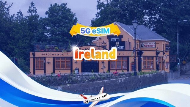 Ireland 5G eSIM | Pakej Data Harian/Jumlah | 1GB/hari hingga 30GB | 1-30 hari | Format 24 jam | QR C