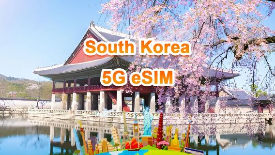 Zuid-Korea 5G eSIM | Dagpakket/Totaalpakket | 1-30 dagen | 24-uurs facturering | QR-code