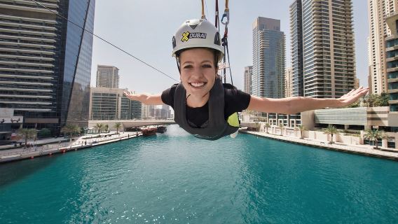 Dubai Xline Marina Zip Line Ticket with Free Photos and Videos