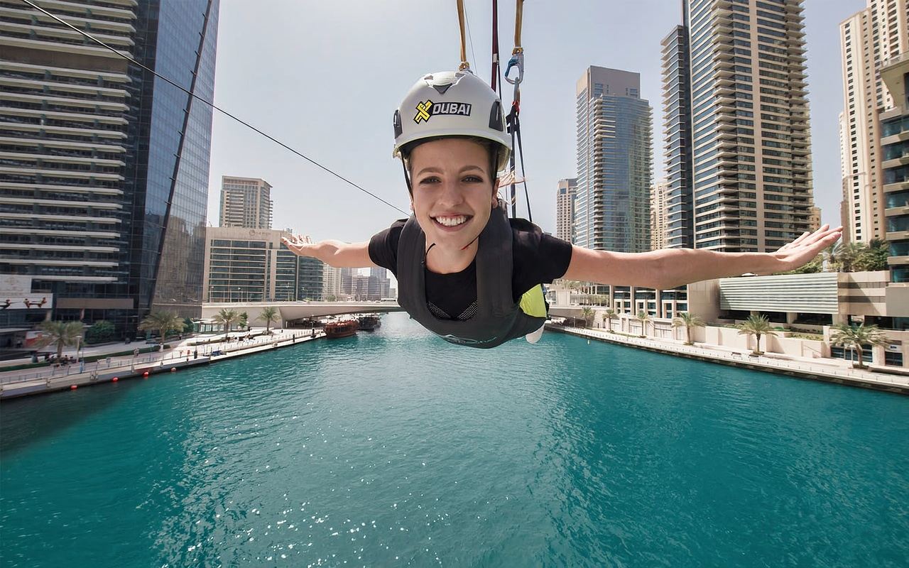 Dubai Xline Marina Zip Line Ticket with Free Photos and Videos