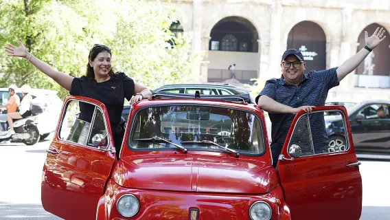로마: 아페롤 스프리츠와 함께하는 Ciao Bella Fiat 500 빈티지 여행