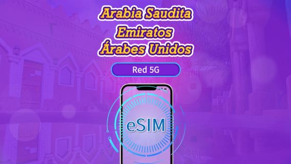 Arabia Saudita/EAU | eSIM 5G/4G | Plan Completo | Facturación cada 24 horas | 90 días | Código QR