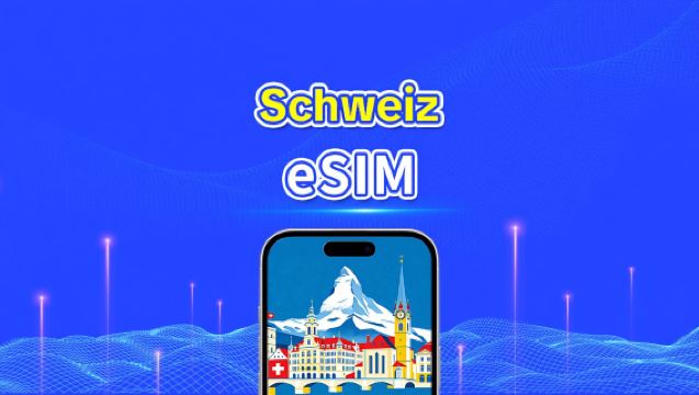 Schweiz eSIM | Höghastighetsdata | 5G/4G | Dagspaket/Datapaket | 24 timmar | 1-30 dagar | QR-kod