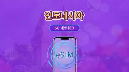 인도네시아 5G eSIM | Google 지도 / ChatGPT 지원 | 일일/총 데이터 요금제 | 24시간 청구 | 1-30일 | QR 코드