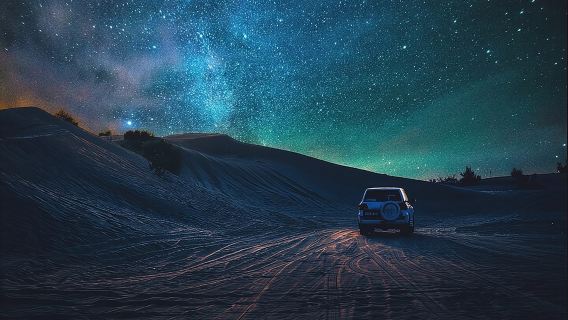 Safari notturno nel deserto di Doha, osservazione delle stelle, giro in cammello sulle dune