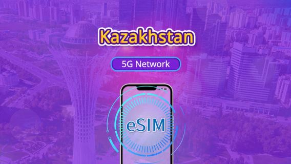 Kazakhstan 5G eSIM | Supports Google Maps / TikTok | Daily Plans / Total Plans | 1–30 Days | 24-Hour Billing | QR Code