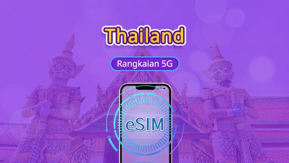 Thailand | eSIM 5G | Pas Harian/Pakej Jumlah | Pengebilan 24 Jam | 1-30 hari | Kod QR