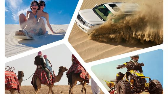 Desert safari, Dune bashing, sandboarding, camel, ATV Option