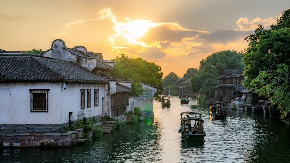 상하이 수향마을 우전 소규모 투어(호텔픽업&드랍,서책 야경 나룻배, 한국어가이드, 동서책입장료포함)