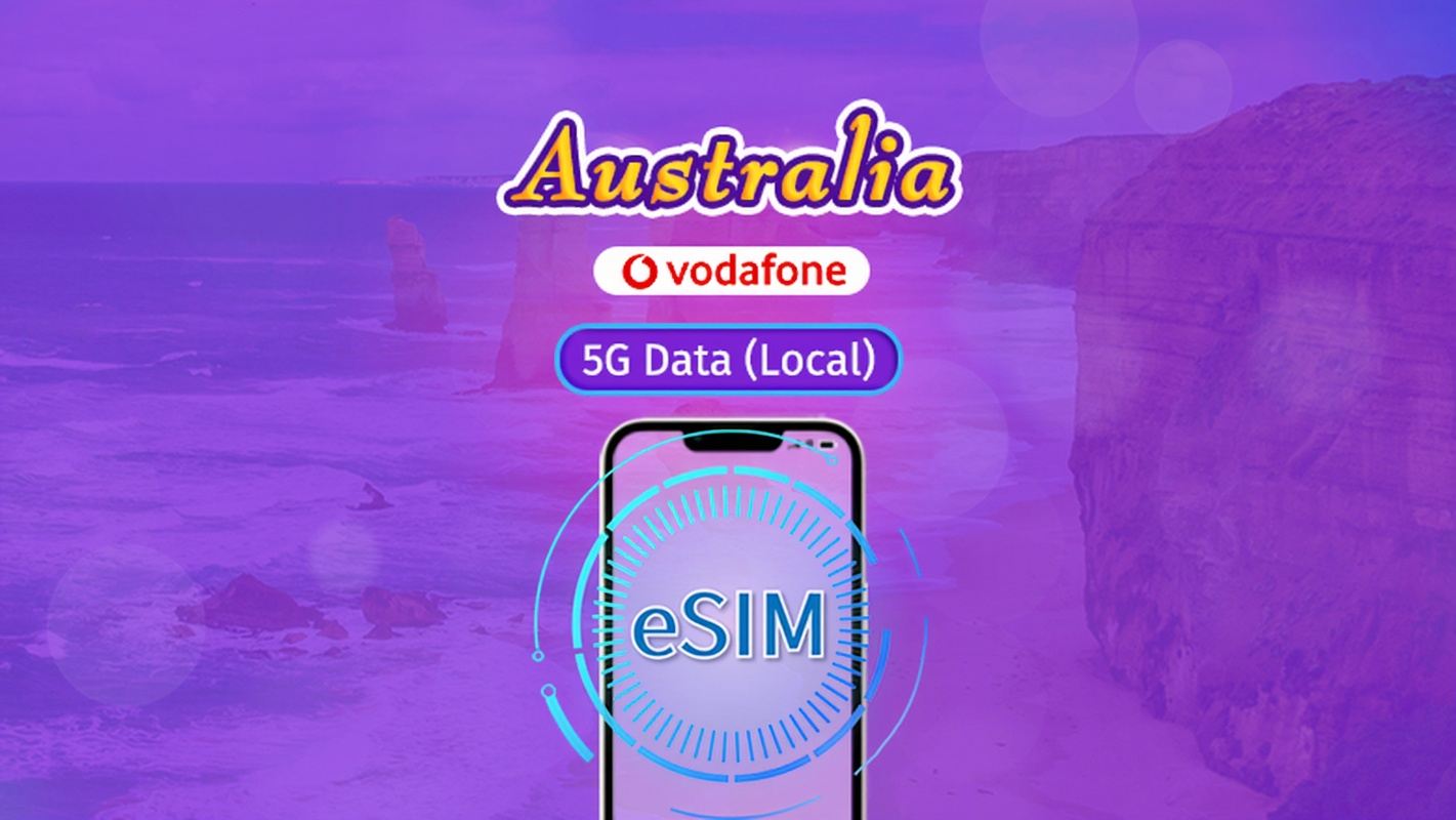 eSIM Vodafone Australia|Mendukung jaringan 5G & Tiktok & ChatGPT|Termasuk panggilan dan SMS tidak terbatas|Paket data|28 hari|Kode QR
