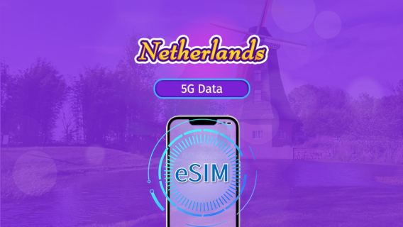 Belanda | eSIM 5G/4G | Paket Total | Penagihan 24 Jam | 7–30 Hari | Kode QR
