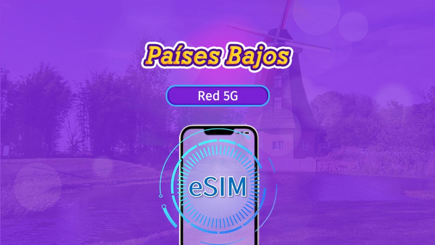 Países Bajos | eSIM 5G/4G | Plan Completo | Facturación cada 24 horas | 7-30 días | Código QR