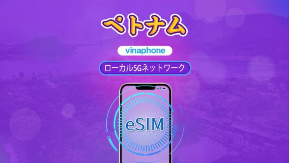 ベトナム Vinaphone | 現地eSIM | デイリープラン | 自然日課金  | 5～10日間 | QRコード