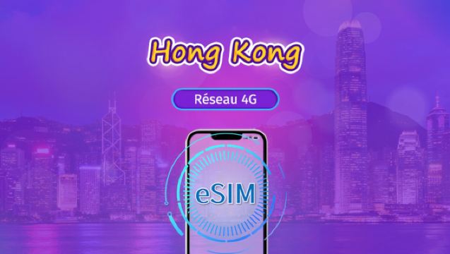 Hong Kong | 4G eSIM | Pass journalier / Forfait total | Facturation par jour naturel | 1 à 30 jours | Code QR