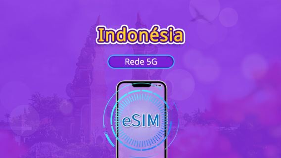 Indonésia | eSIM 4G/5G | Pacote diário/Pacote de dados | Cobrança de 24 horas | Opção de 1 a 30 dias | Código QR