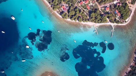 Excursion d'une demi-journée en hors-bord vers les Trois Îles au départ de Trogir
