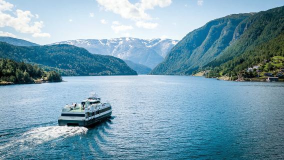 La Norvège en bref : Visite autoguidée Bergen/Oslo A : Croisière dans le Sognefjord + train de montagne de Flåm