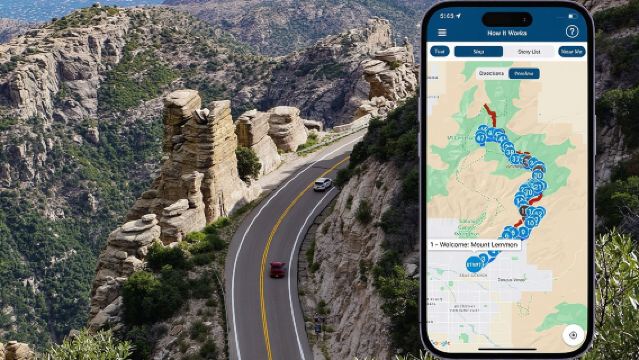 Tour en coche autoguiado con audio por Mount Lemmon