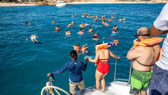 Katamaran-Schnorchelausflug in Cabo mit Tequila-Verkostung und Shopping