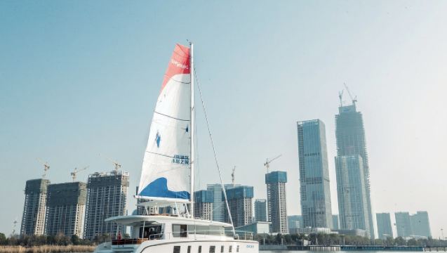 【蘇州遊艇】蘇州太湖55英尺豪華雙體帆船遊艇包船出遊賞太湖美麗風光-豪華KTV-獨立衛生間-甲板飛橋