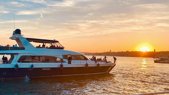 Bosphorus sunset cruise on luxury yacht with guide