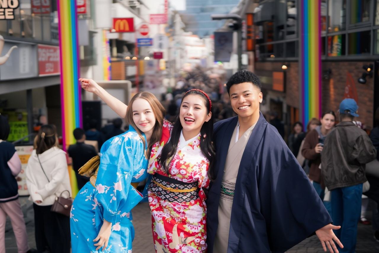 เช่าชุดกิโมโน SHIBUI สาขาฮาราจูกุ โตเกียว|เดินทางถึงถนนทาเคชิตะ สุดฮิตต้องแวะชม