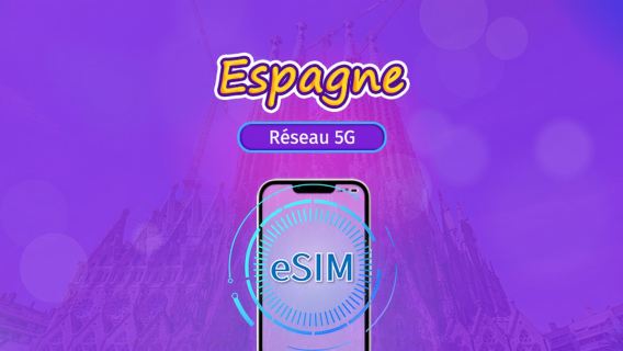 Espagne | eSIM 5G/4G | Forfait total | Facturation 24h | 7–30 jours | Code QR