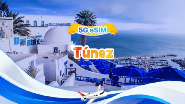 eSIM 4G Túnez | Paquete completo | 1 GB-30 GB | 3-30 días | QR Code