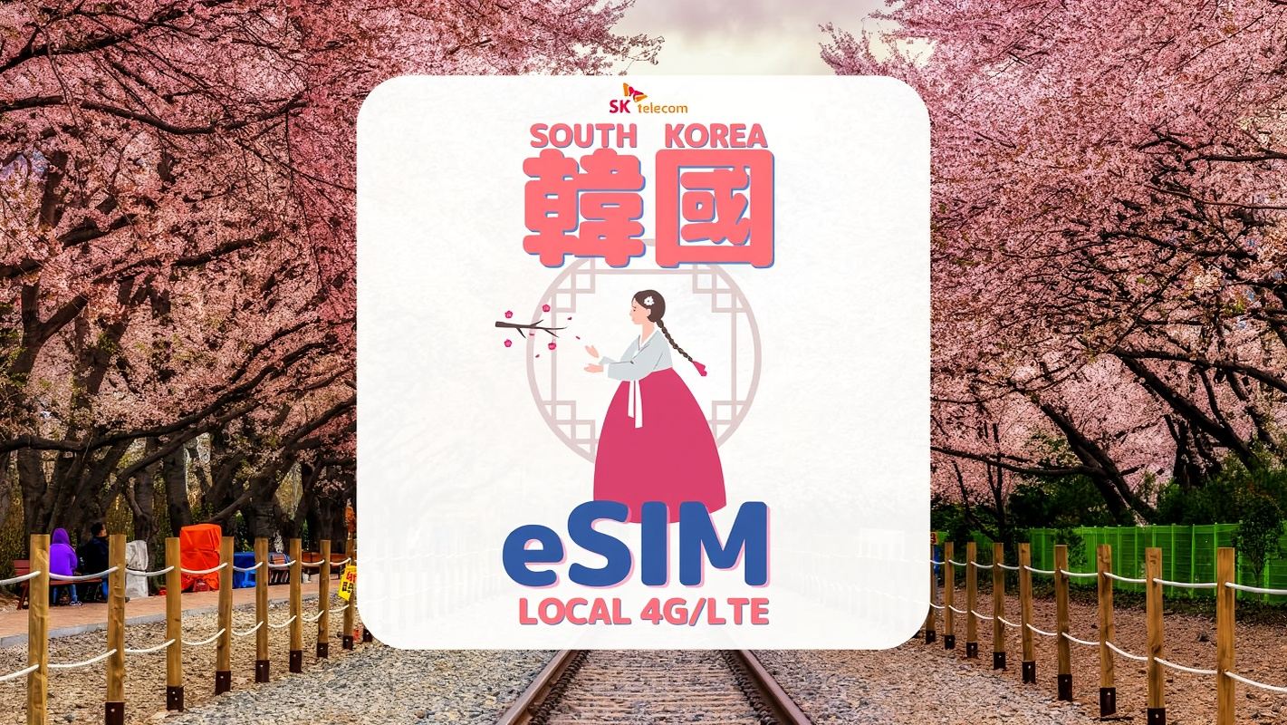 【韓国eSIM】韓国SKTローカル データ使い放題・通話可能 eSIM + 無料T-Money