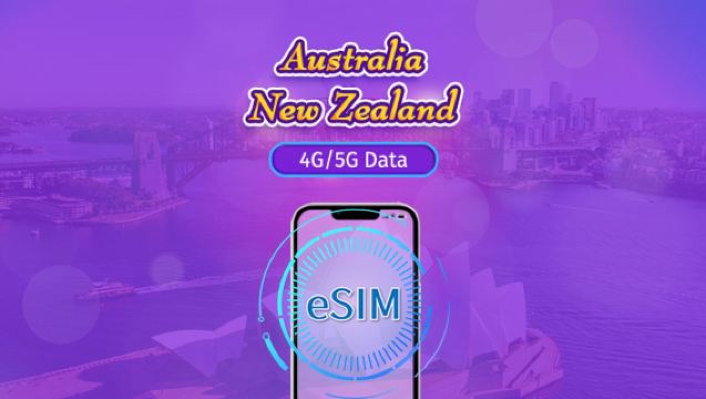 Australien/New Zealand | 4G/5G eSIM | Daglig pakke | 24-timers fakturering | 5-20 dage | QR-kode