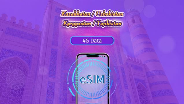 Kazakistan/Kırgızistan/Pakistan/Özbekistan|5G/4G eSIM|Günlük paket/veri paketi|24 saatlik faturalandırma|1-30 gün|QR kodu